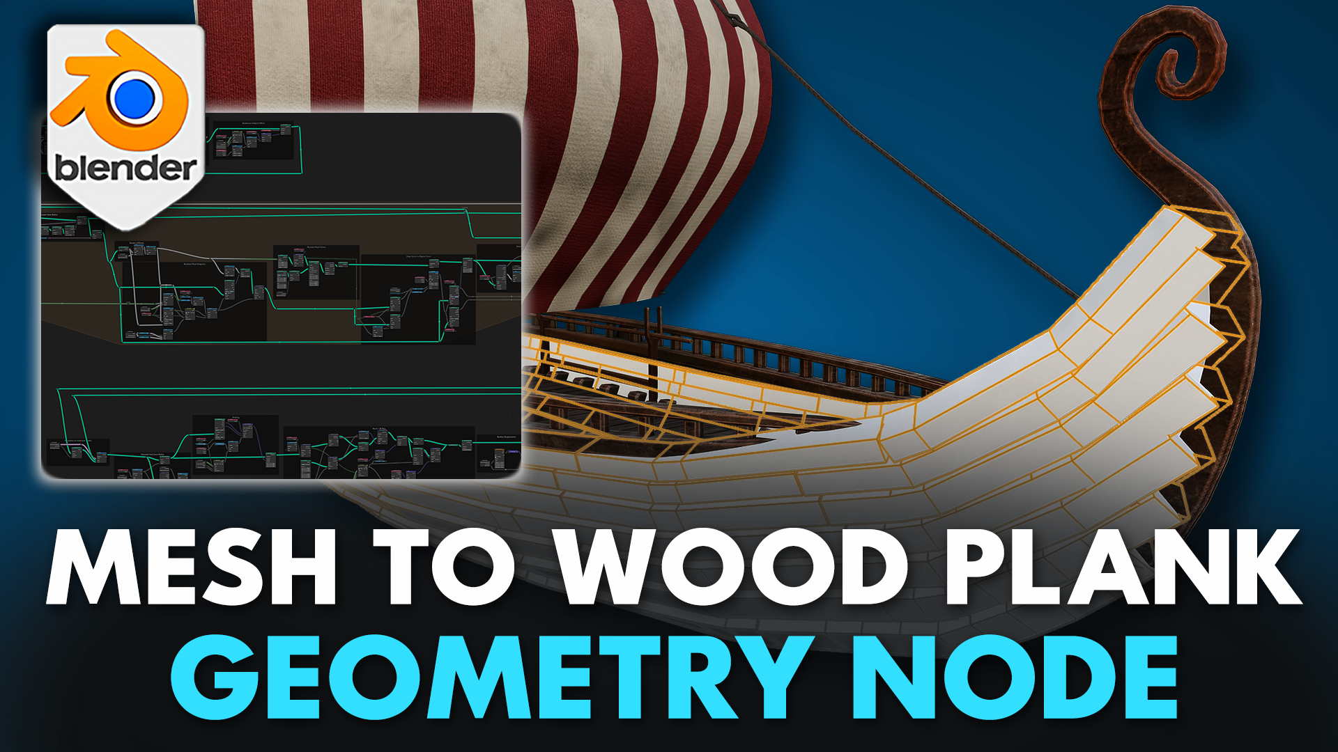 Blender 4 Mesh to Wooden Planks Geometry Node