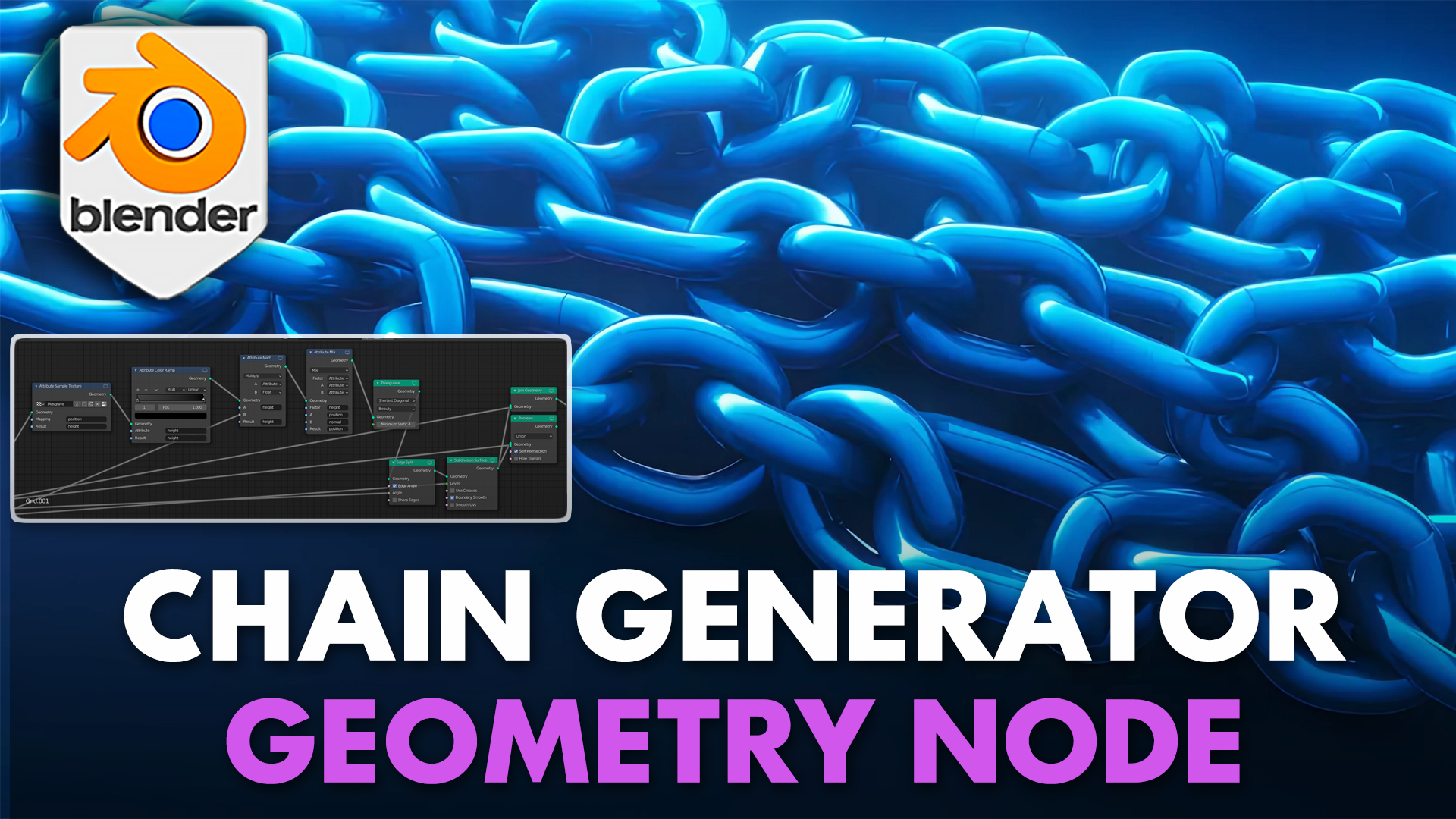 Blender 3 | Geo-nodes | Animated Chain | Procedural | Grease Pen