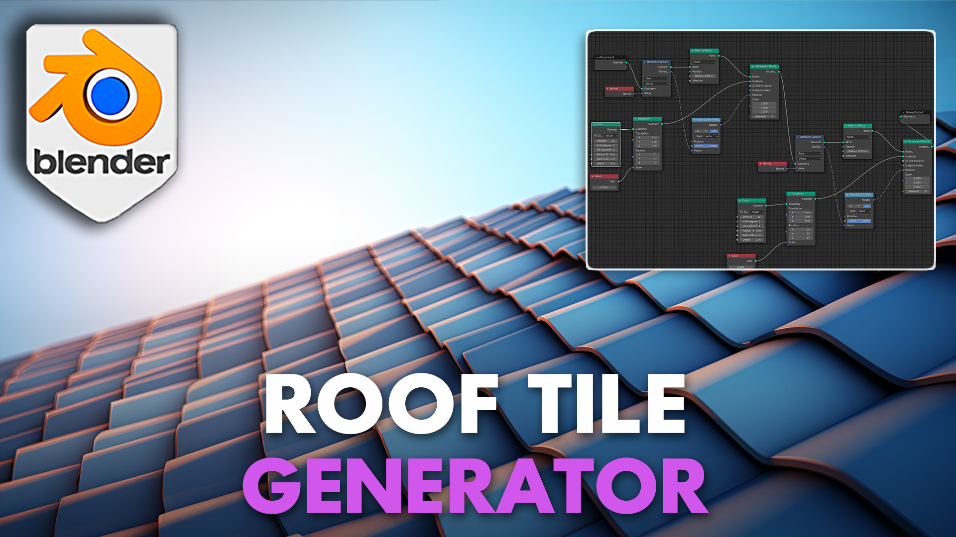 Blender 4 Roof Tile Procedural Geometry Node