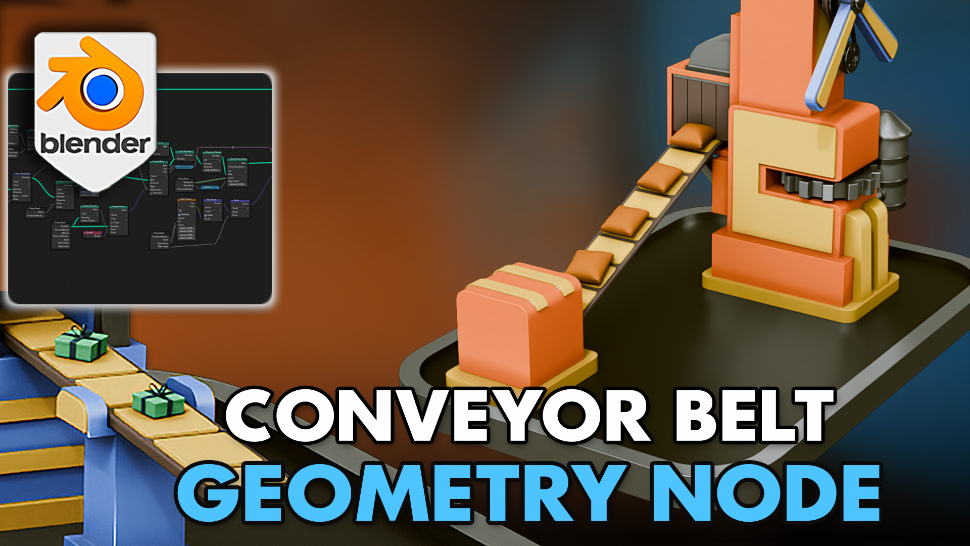 Blender Conveyor Belt Geometry Node by 3D TUDOR