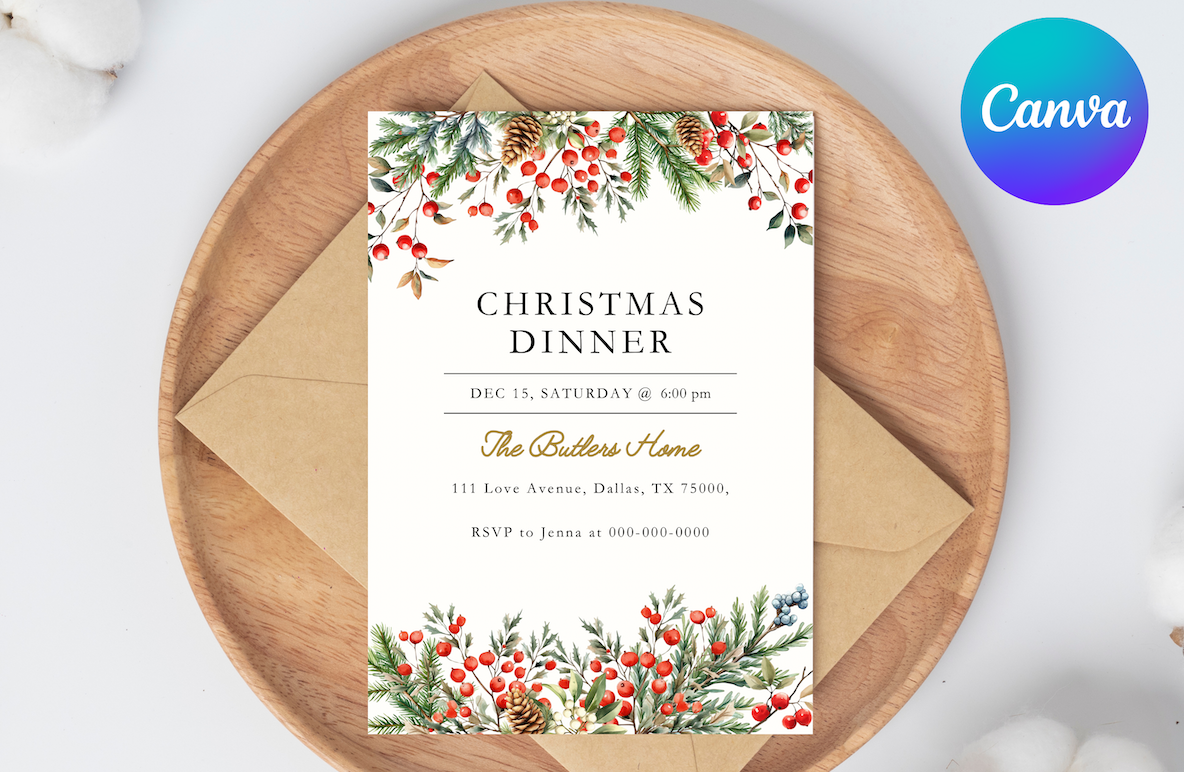 Editable Christmas Party Invitation