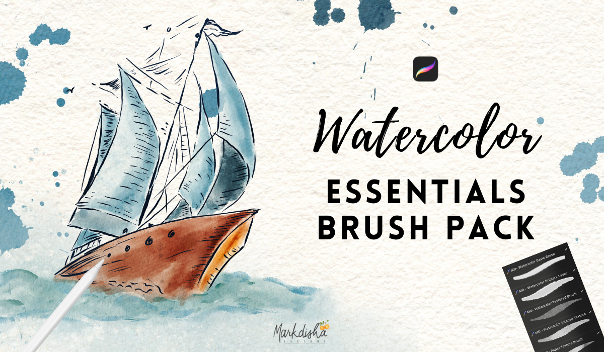 Procreate Watercolor Essentials Brush Pack