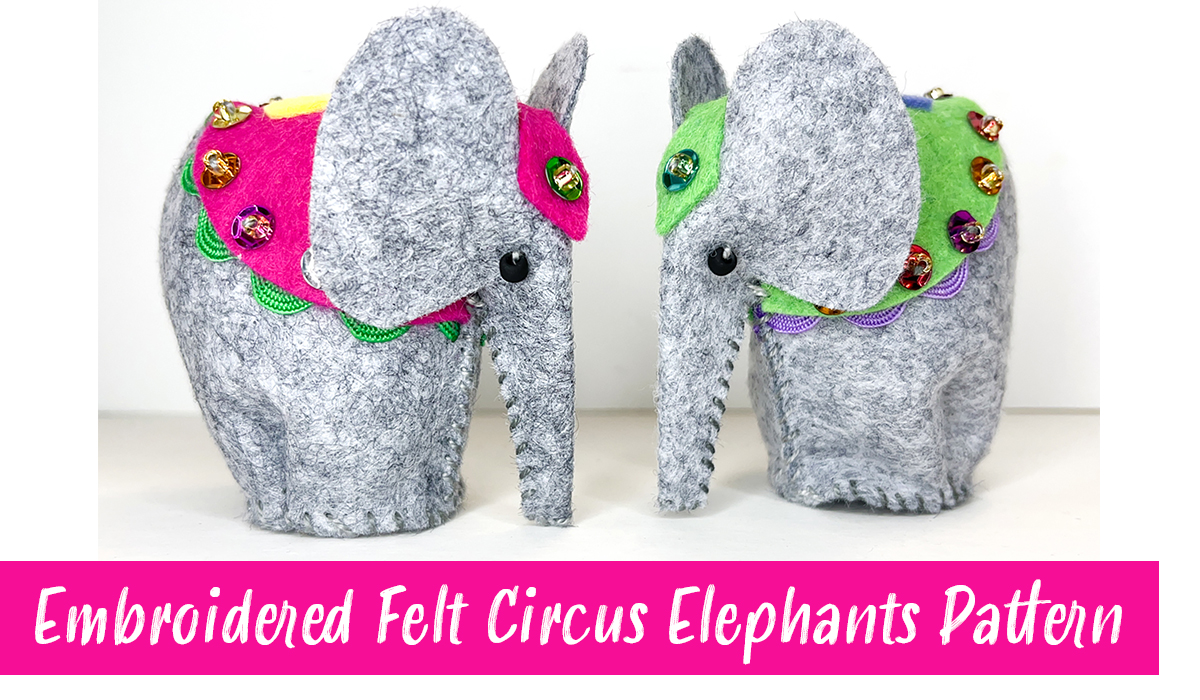 Embroidered Circus Elephants Pattern