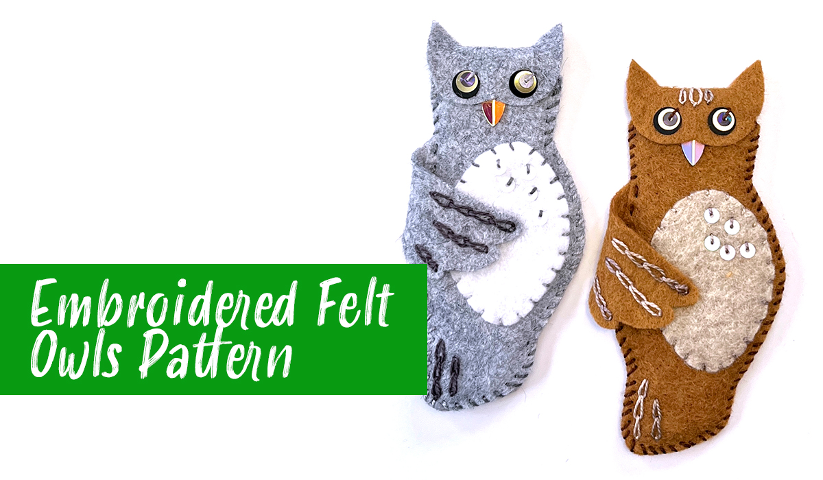 Embroidered Felt Owls Pattern