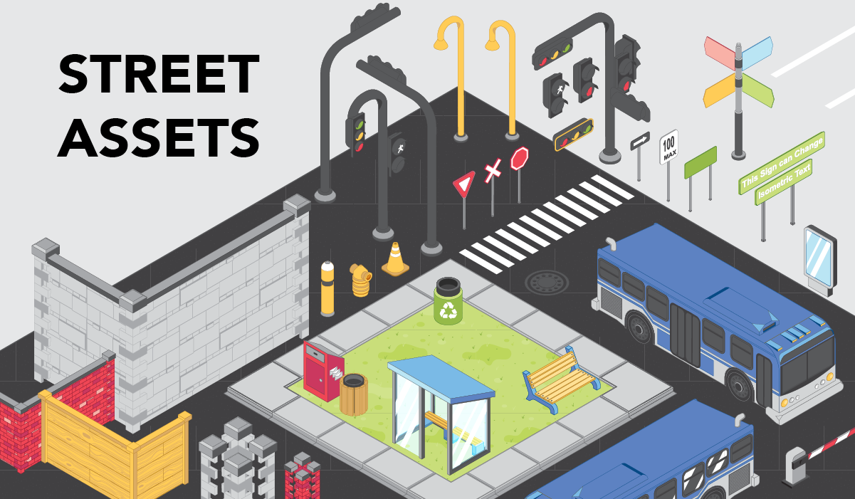 Isometric Asset Pack: City Street and Park