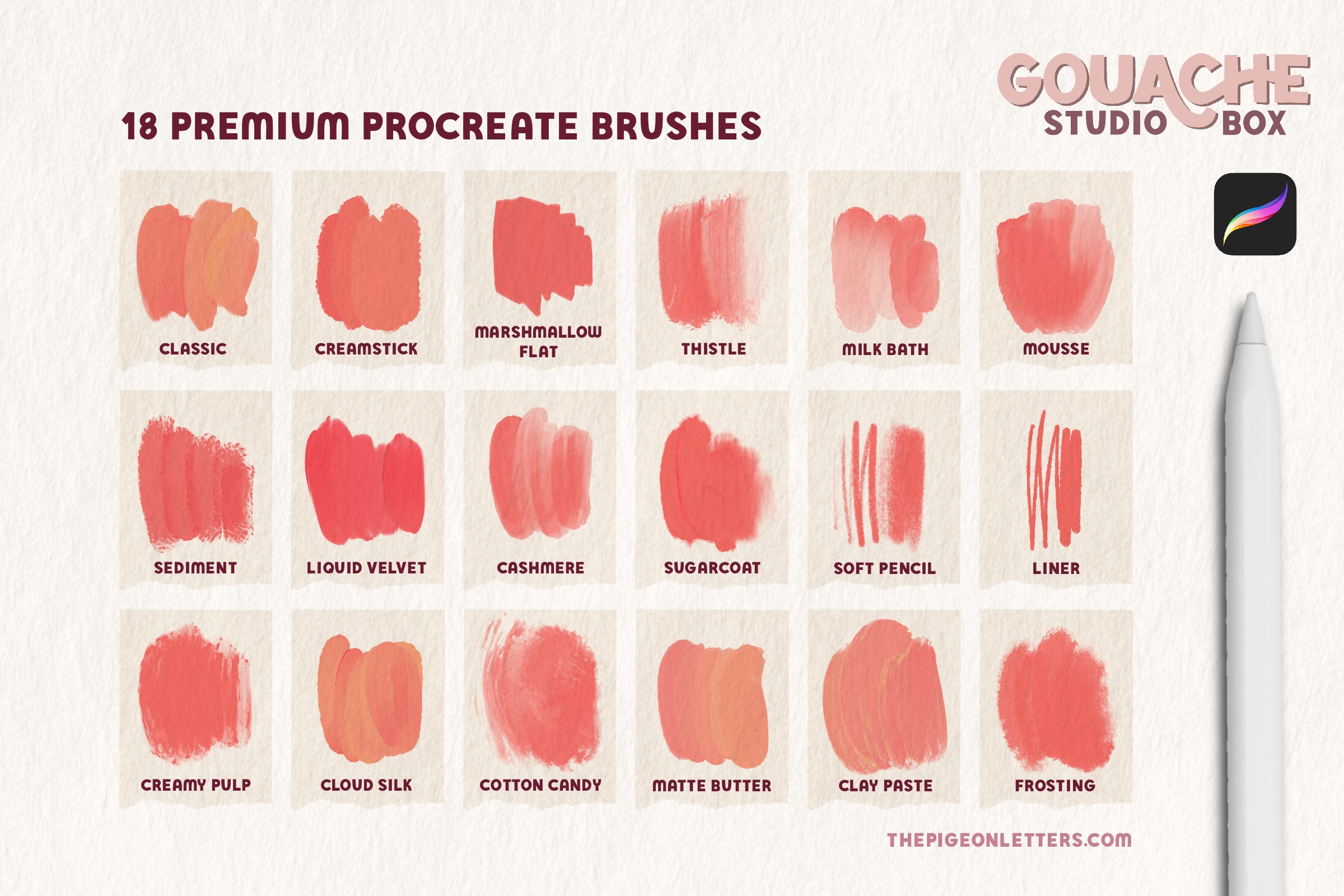 Gouache Studio Box Brush Set for Procreate