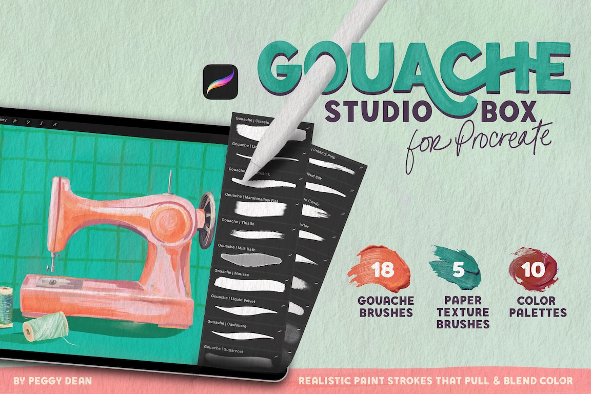 Gouache Studio Box Brush Set for Procreate