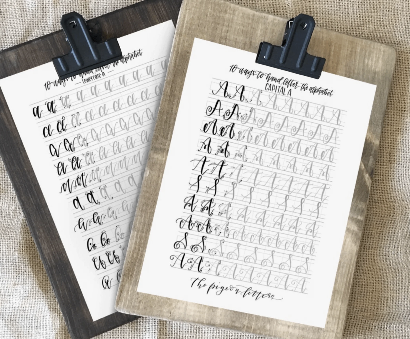 Bundled Lettering Practice Sheets - 10 Ways Upper & Lowercase