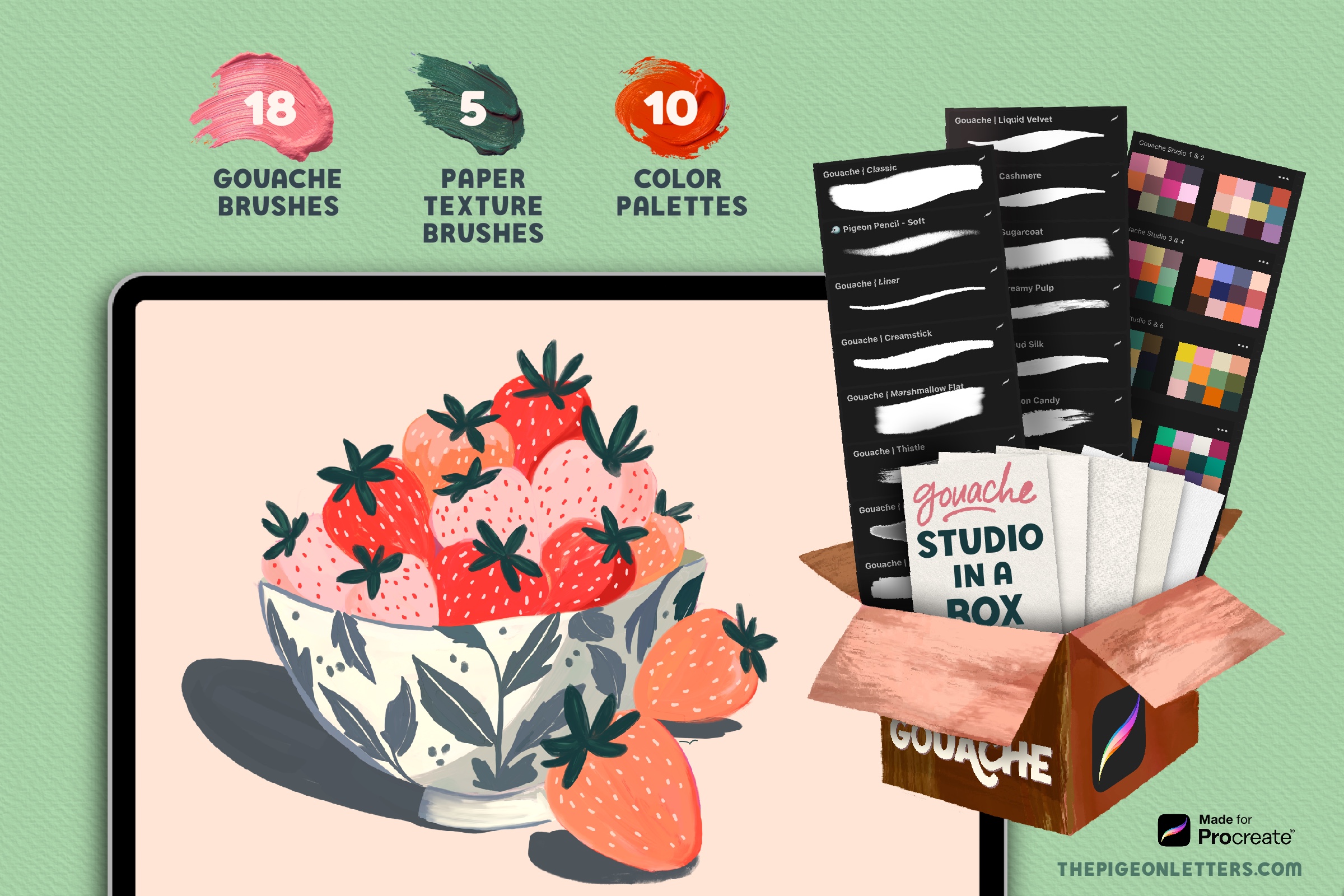 Gouache Studio Box Brush Set for Procreate
