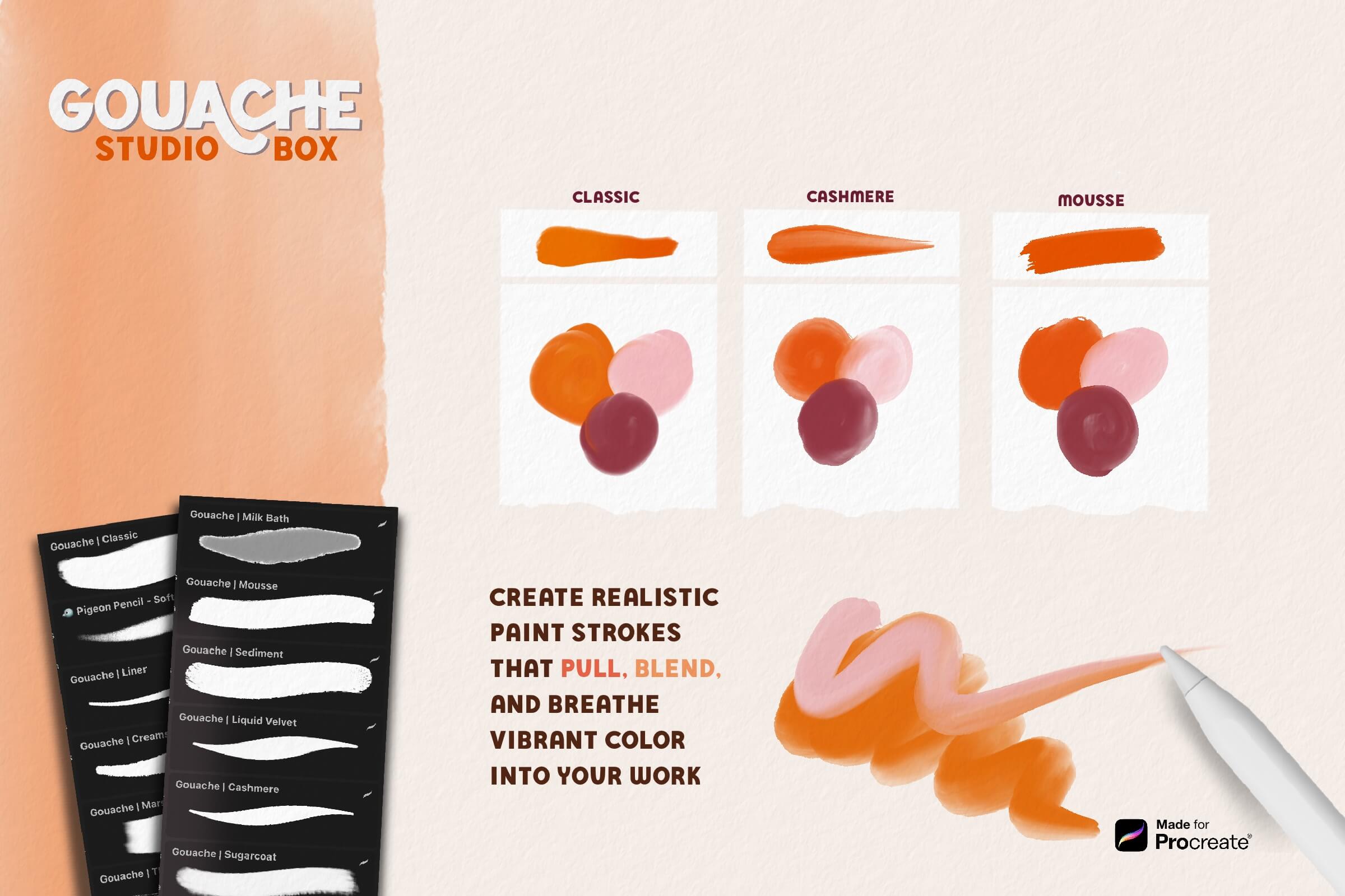 Gouache Studio Box Brush Set for Procreate