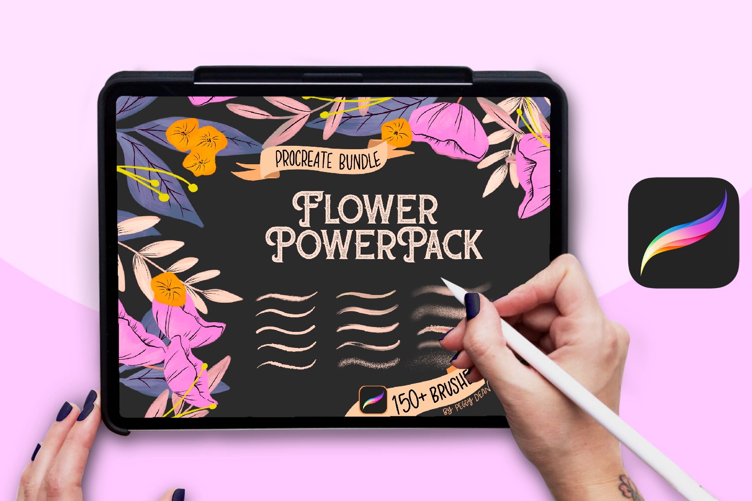 Flower PowerPack: 150+ Procreate Brushes for Botanical Drawing