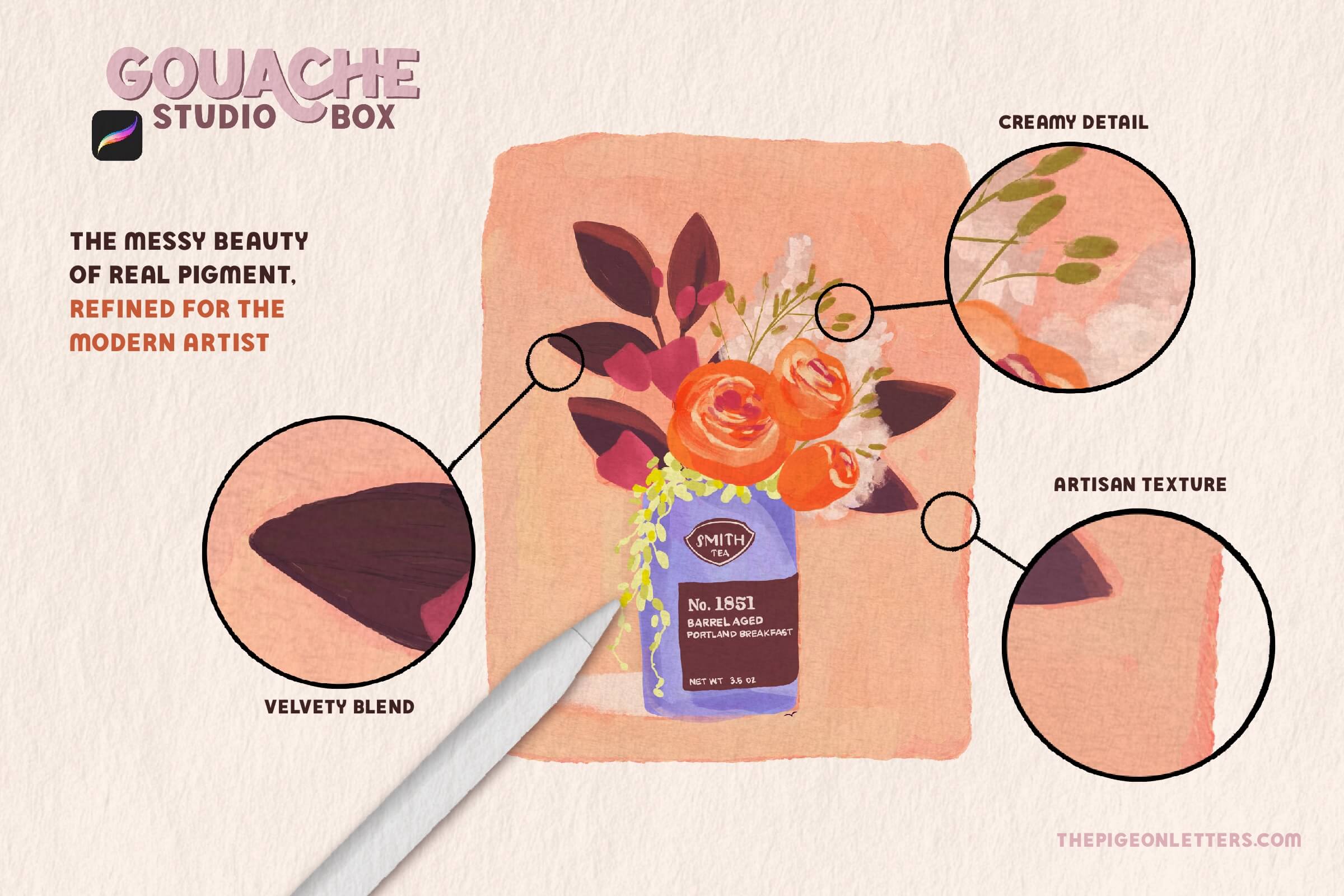 Gouache Studio Box Brush Set for Procreate