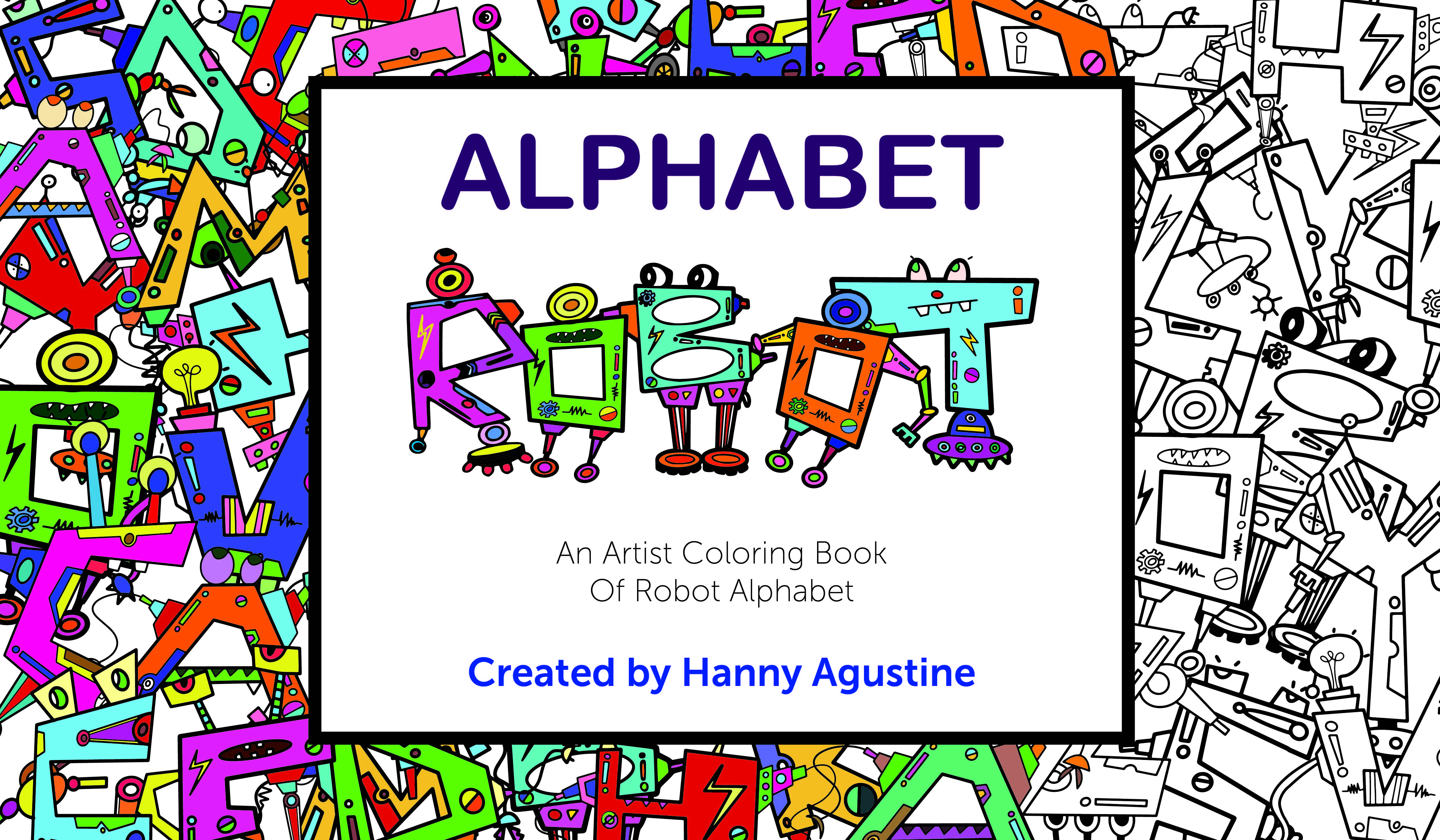 Alphabet Robot Coloring Book