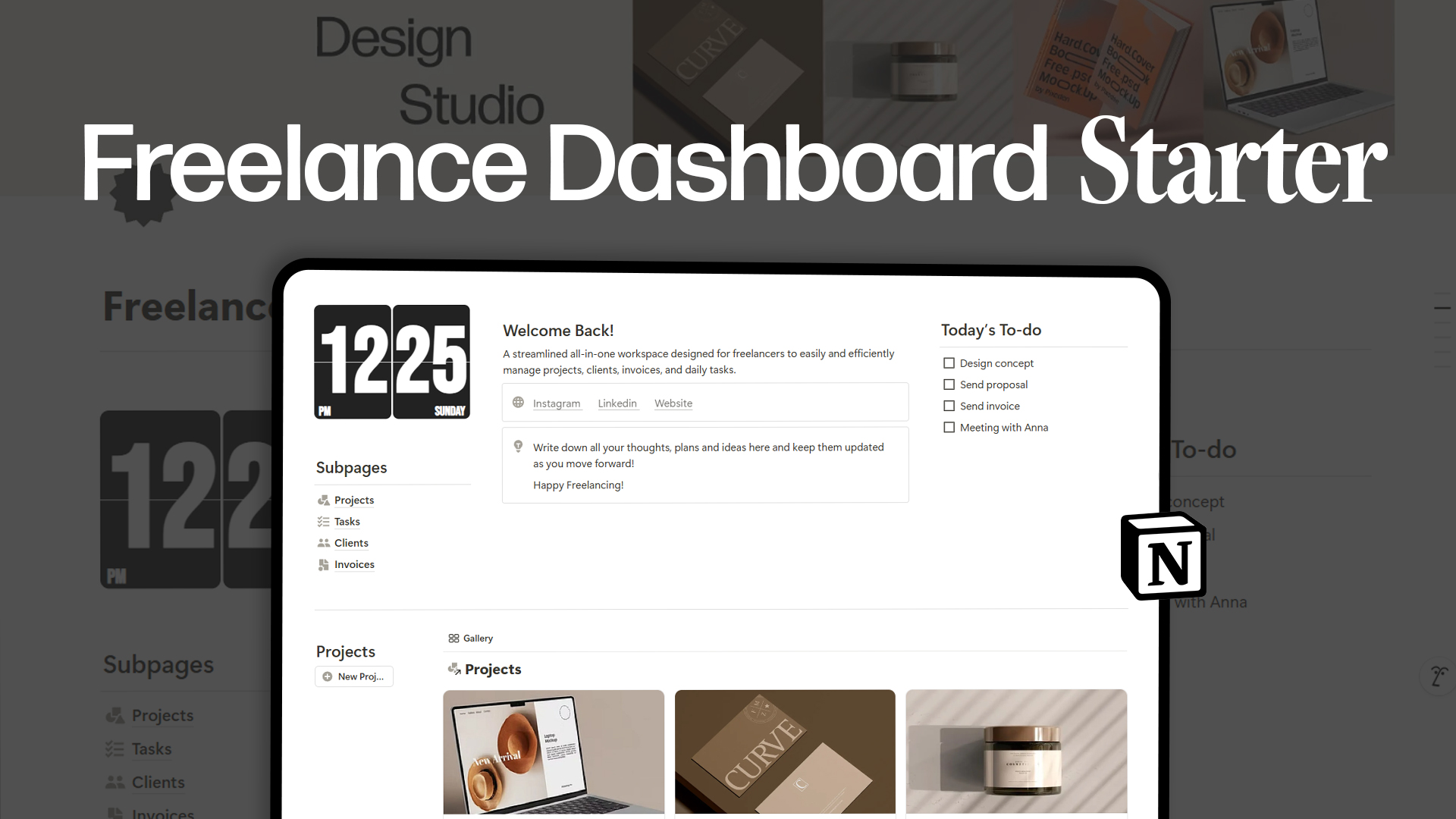 Freelance Dashboard Starter Notion Template