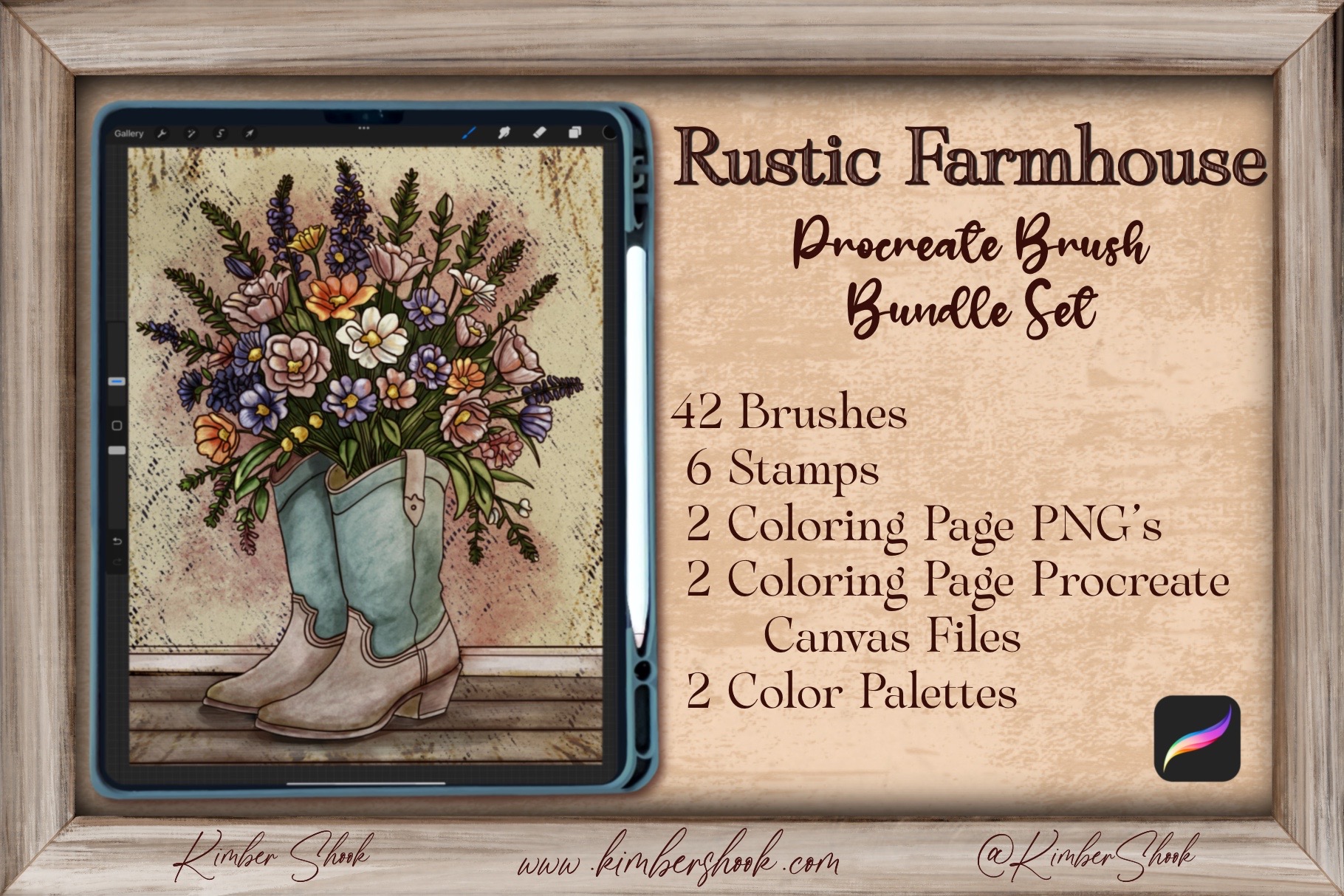 Rustic Farmhouse Procreate Bundle Set