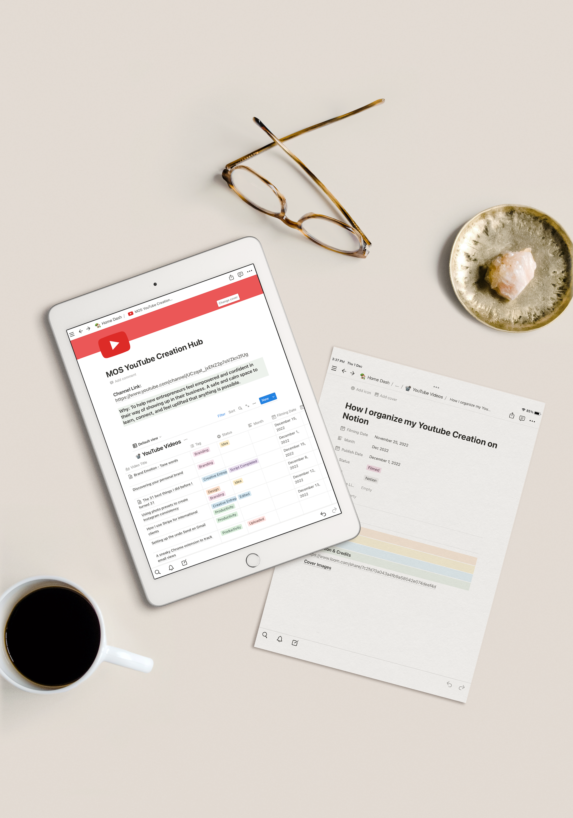 YouTube Content Creation Notion Hub