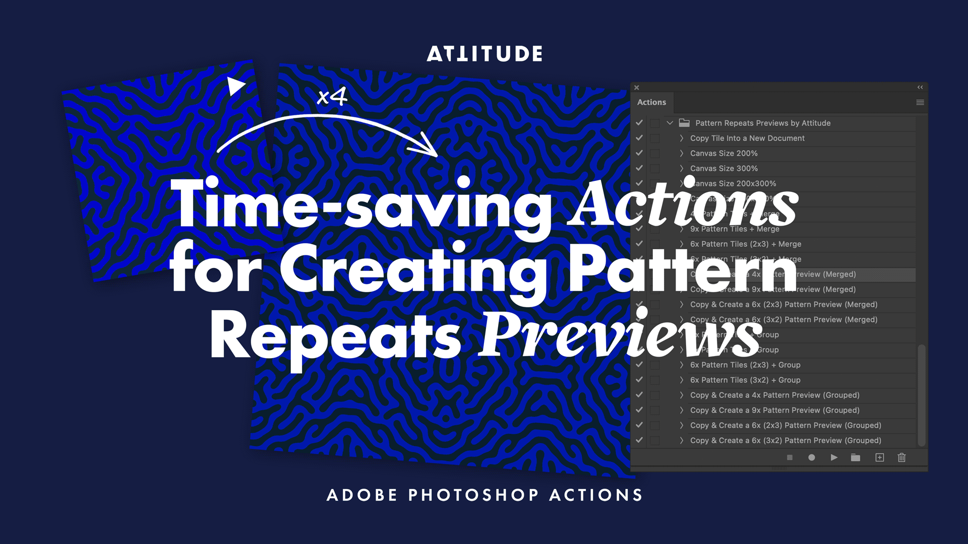 Adobe Photoshop Actions for Creating Pattern Repeats Previews