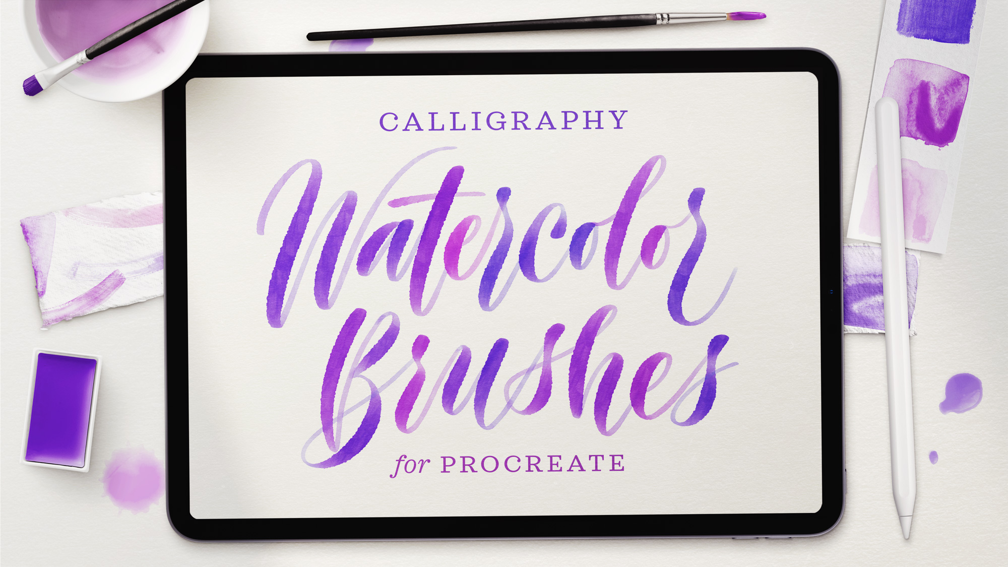 Watercolor Calligraphy Procreate Brush Pack