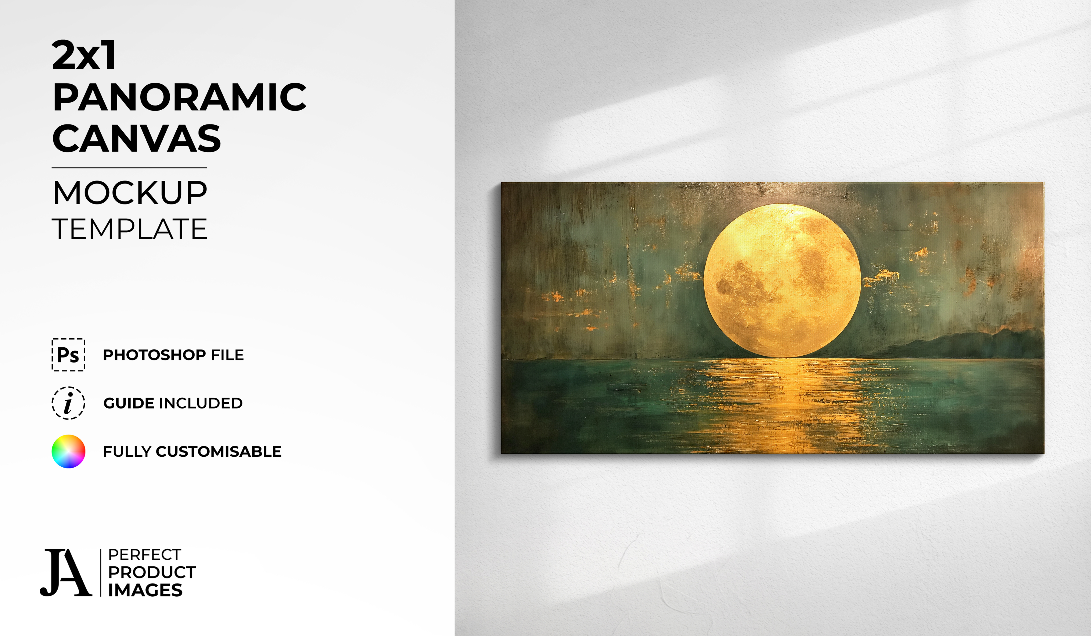 Panoramic 2x1 Canvas Mockup Template