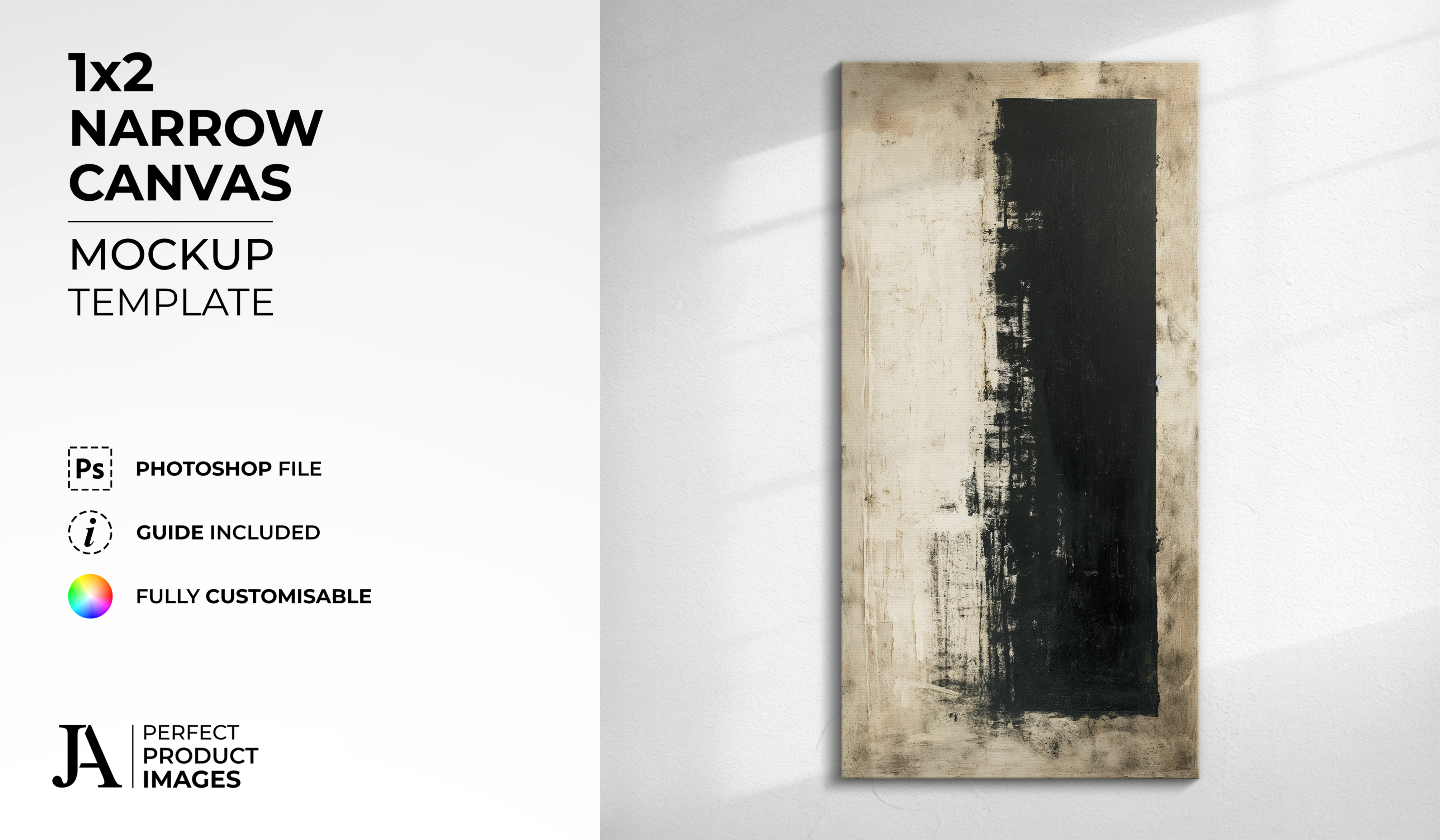 Narrow 1x2 Canvas Mockup Template