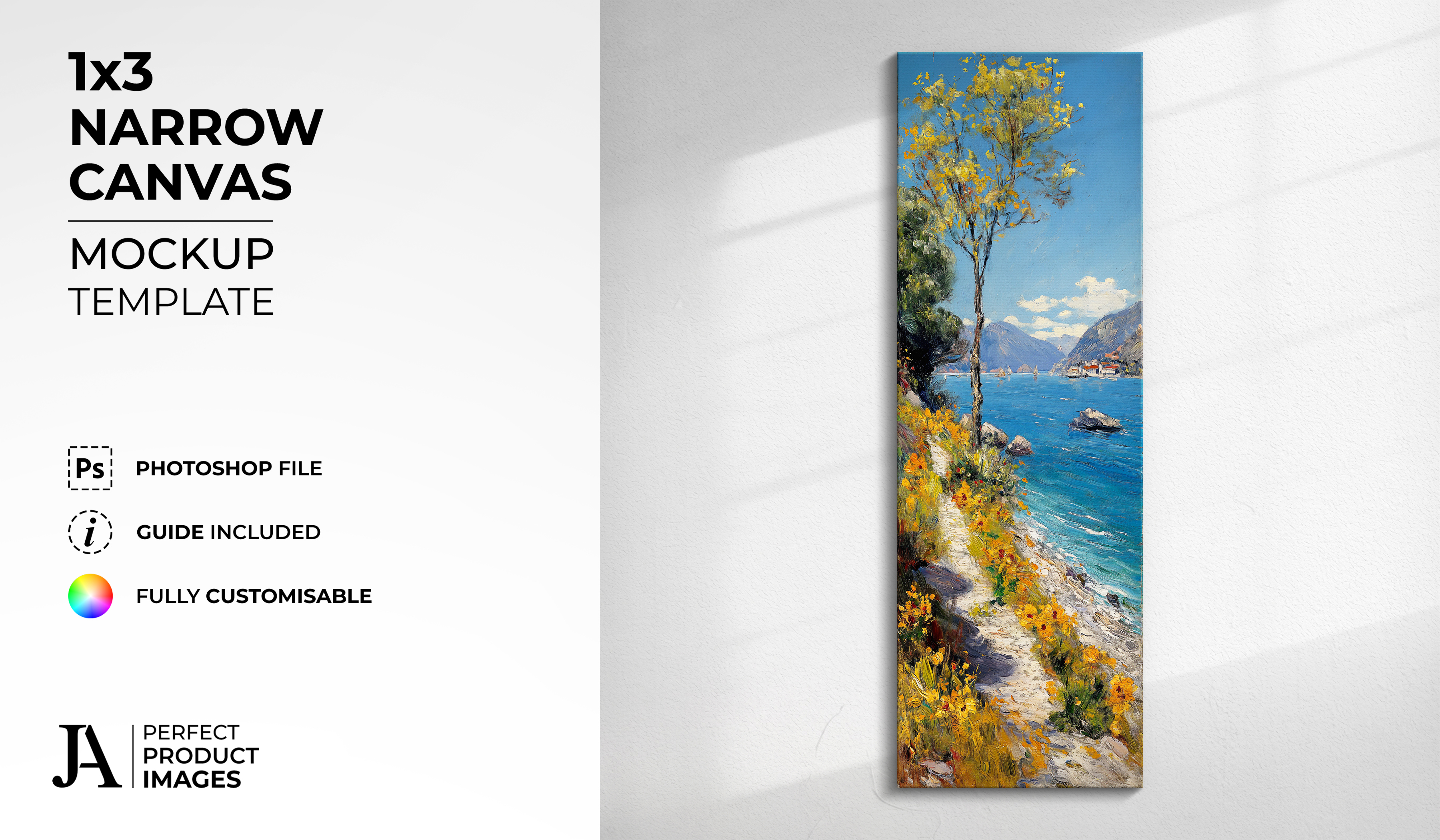 Narrow 1x3 Canvas Mockup Template