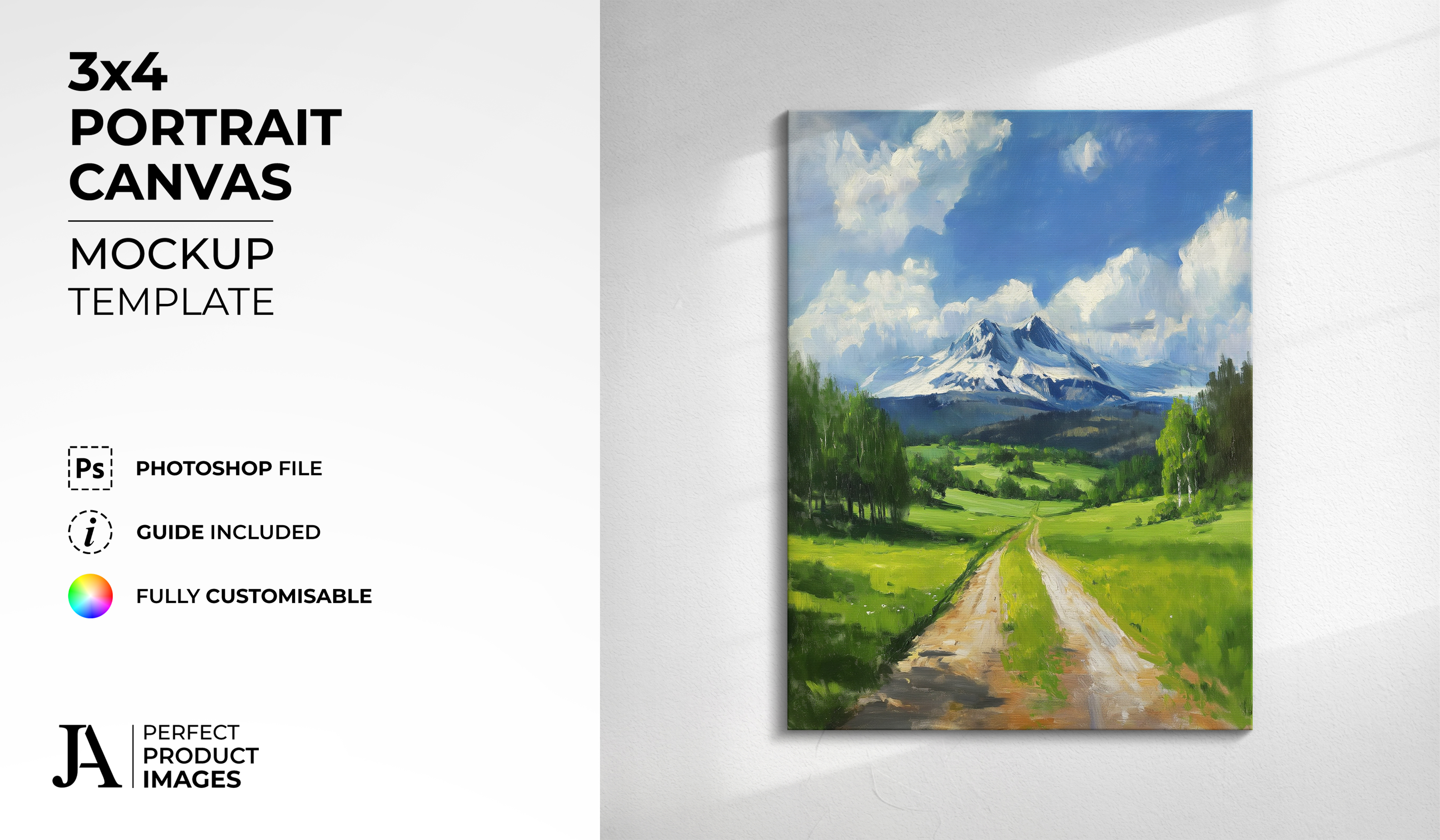 Portrait 3x4 Canvas Mockup Template