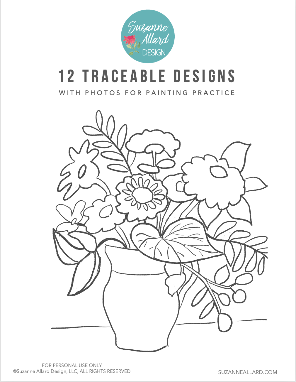 12 Floral Bouquet Traceables for Painting!