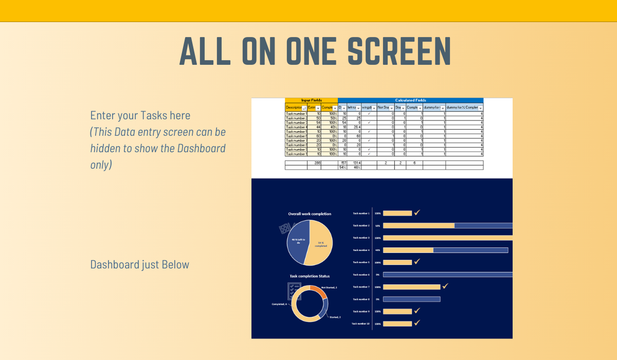 Excel Dashboard Template to Track Tasks, Projects or Activities
