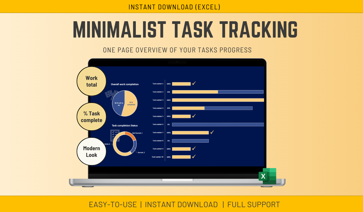 Excel Dashboard Template to Track Tasks, Projects or Activities