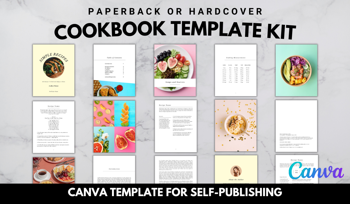 Cookbook Template and Kit for Self-Publishing (7x10 Inch Book)
