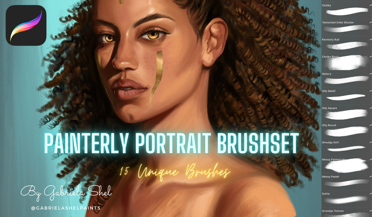 Painterly Portrait Brushset Pro for Procreate