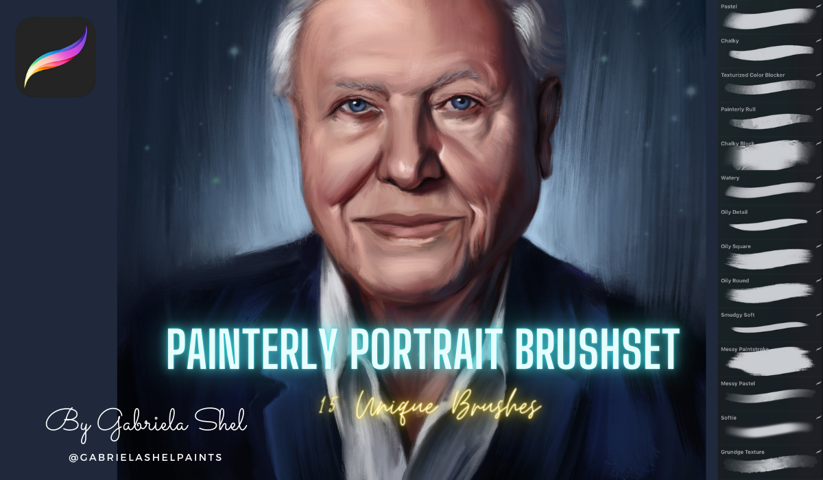 Painterly Portrait Brushset Pro for Procreate