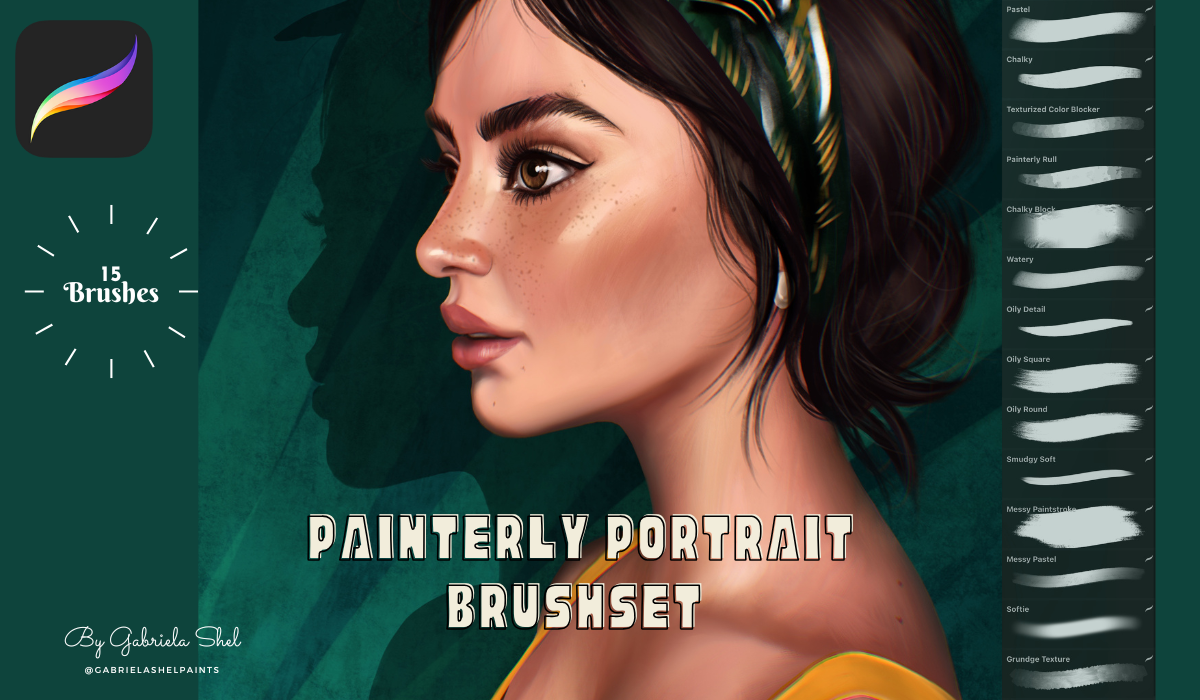 Painterly Portrait Brushset Pro for Procreate