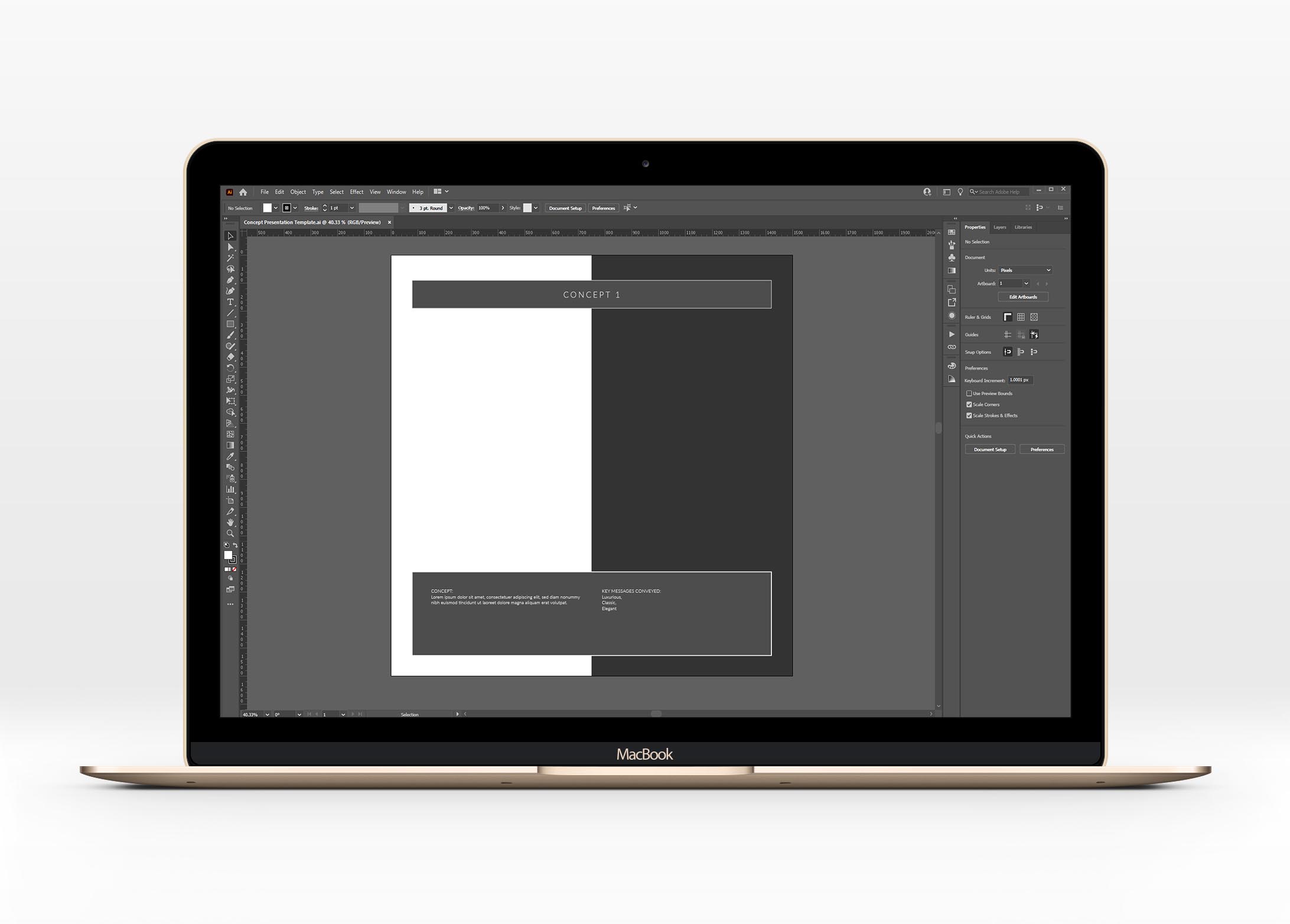 Logo Design Concept Presentation Illustrator Template