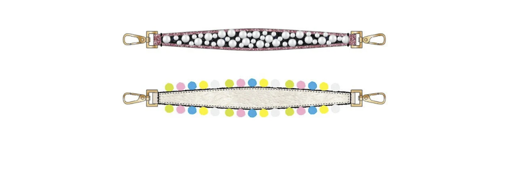 Top Handle Strap Design Set: Pearl, Shearling, Pom Pom