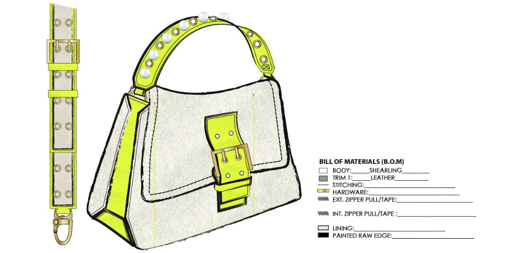 Shearling Shoulder Bag With Pearl Studded Top Handle Tech Pack
