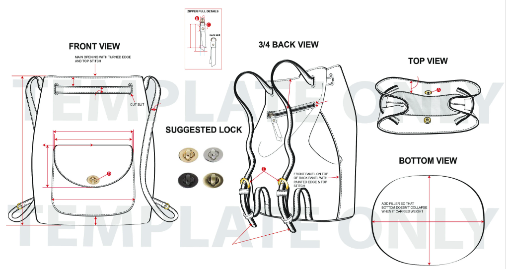 Drawstring Backpack | Customizable Mass Production Tech Pack