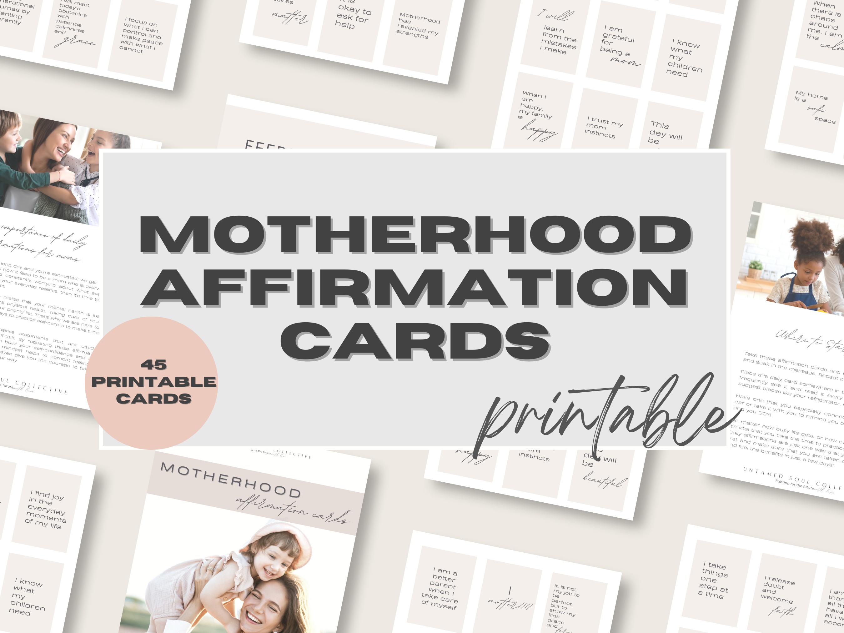Motherhood Affirmation Cards | Printable Empowering Statements