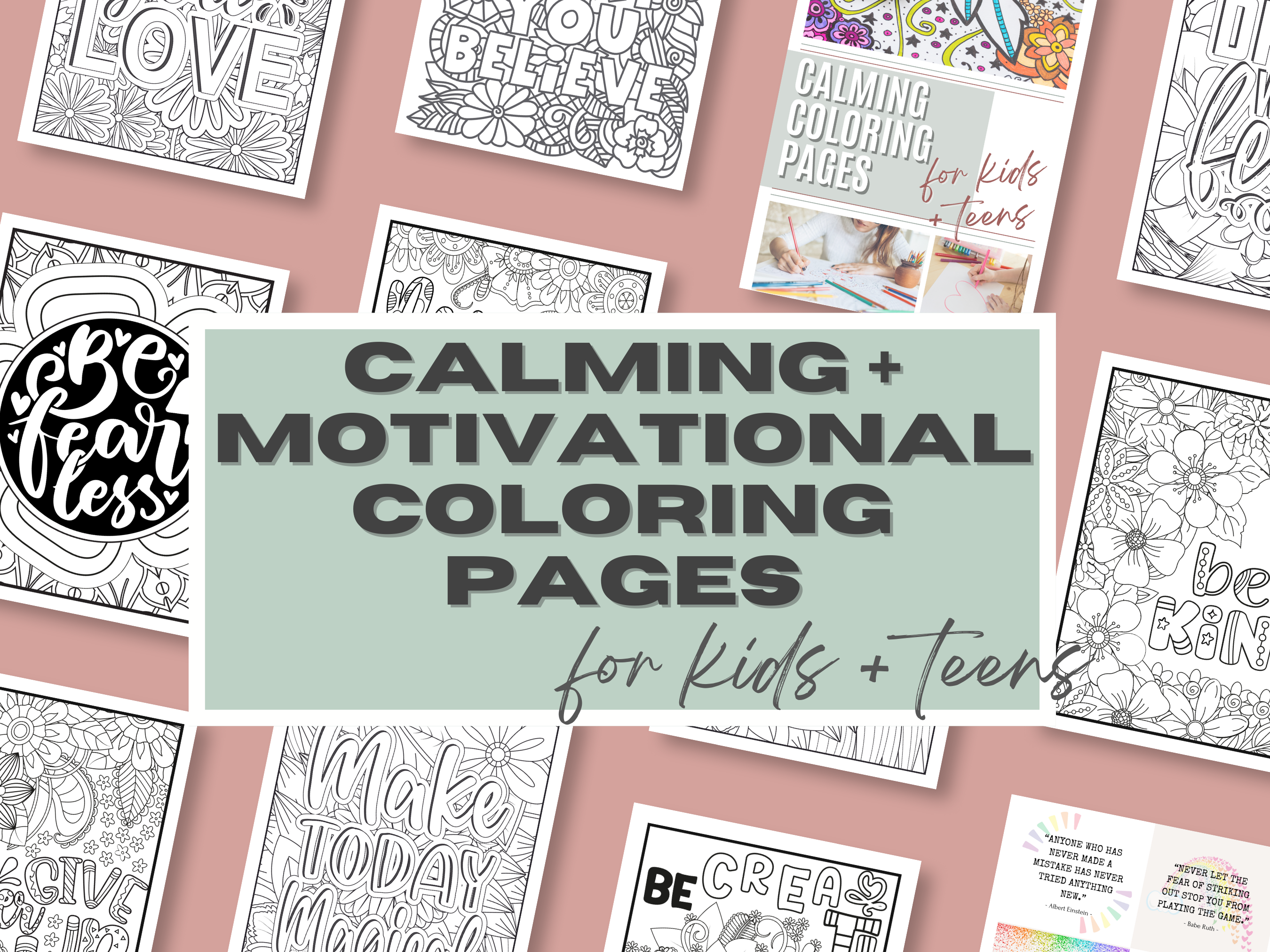 35 Calming and Motivational Coloring Pages for Kids and Teens