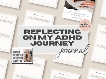 Printable ADHD journal with 40 prompts for self-awareness