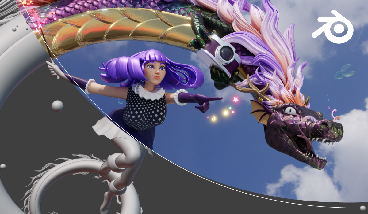 Flying Dragon Lady - Blender 3D Artwork - Incl. All Textures