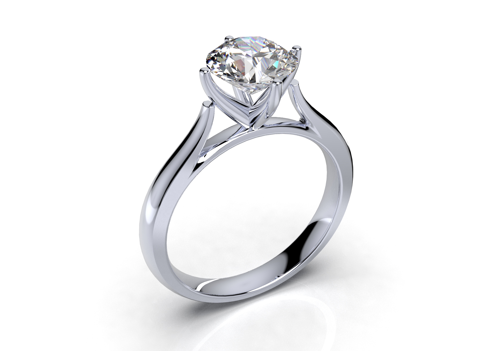 Engagement Ring Solitaire CAD Design-CC119 3D print model.