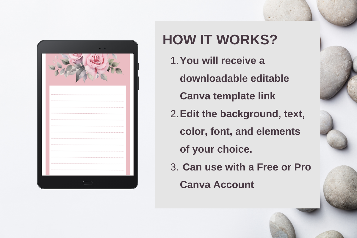 Floral Notepad Templates | US Letter & A4 | Editable in Canva