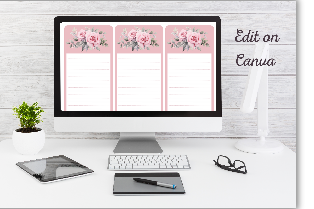 Floral Notepad Templates | US Letter & A4 | Editable in Canva