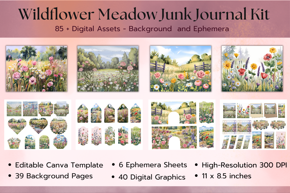 Wildflower Meadow Junk Journal Kit