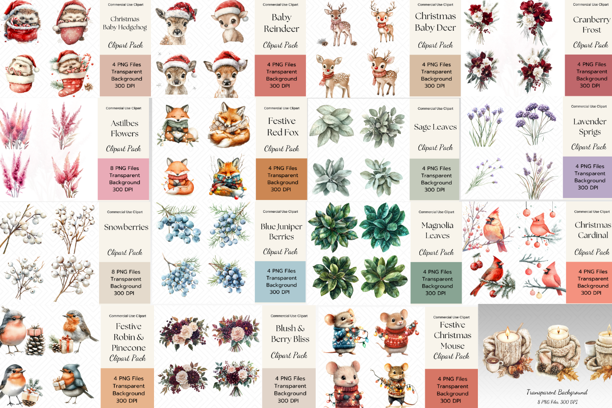 Christmas Clipart Mega Bundle - 800+ Graphics for Creatives