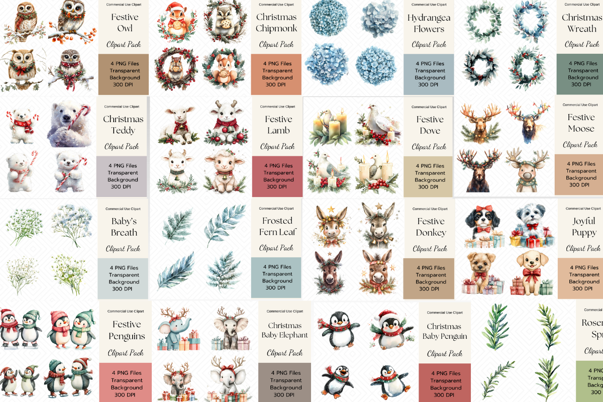 Christmas Clipart Mega Bundle - 800+ Graphics for Creatives