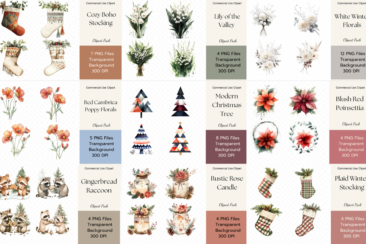 Christmas Clipart Mega Bundle - 800+ Graphics for Creatives