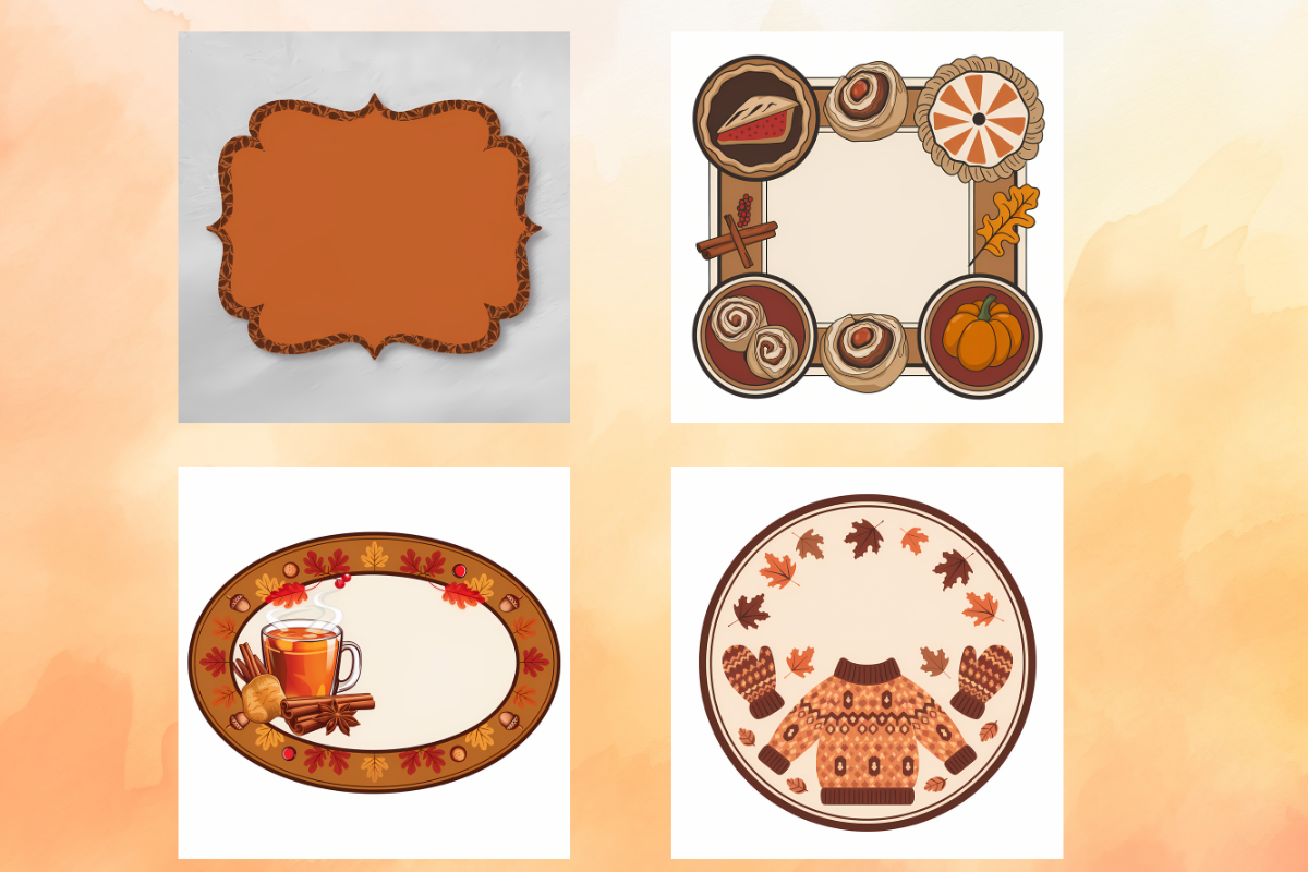 65 Printable Autumn Labels for Artist Reference & Commercial Use