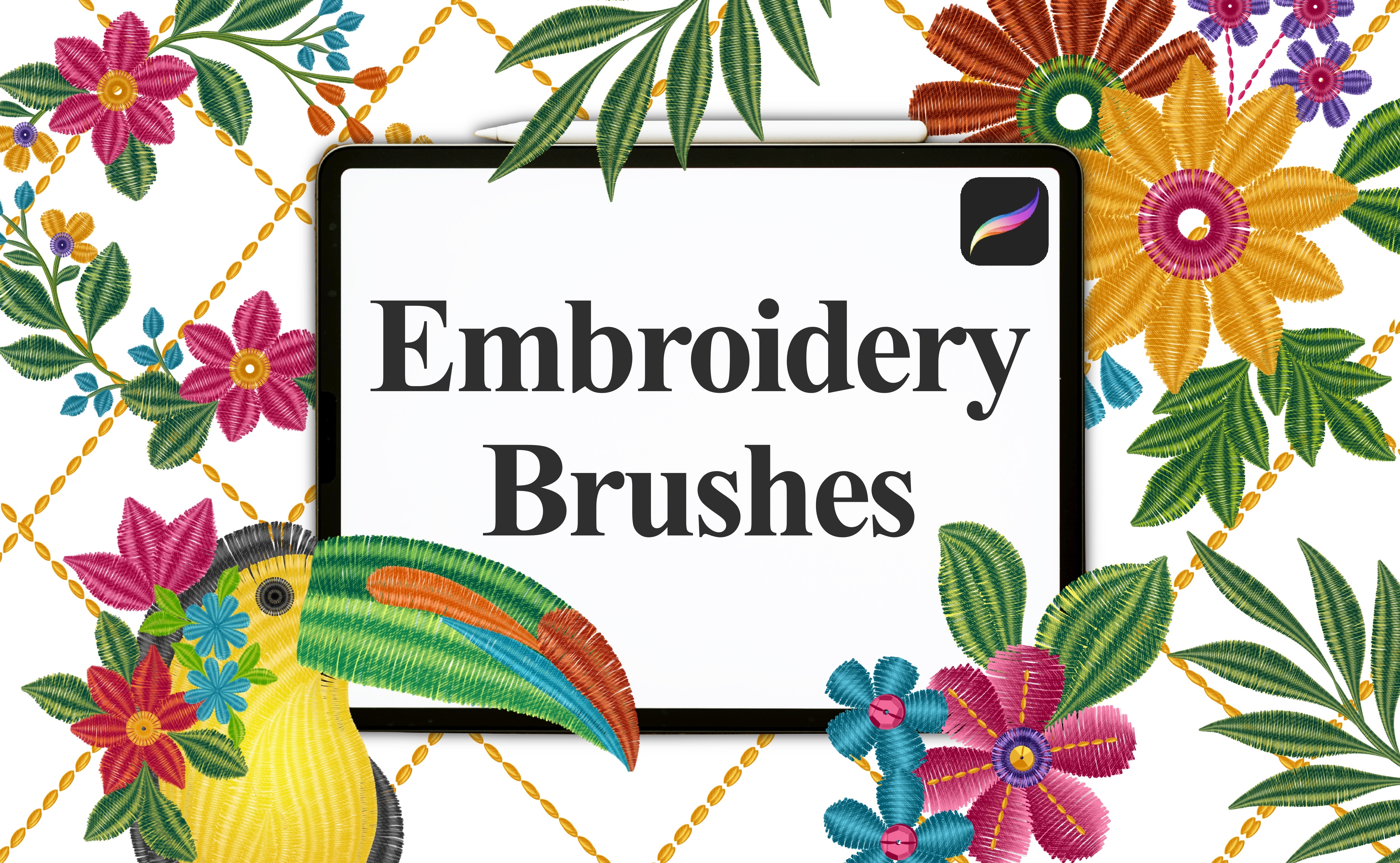 Procreate Embroidery Dual Colour Brushset